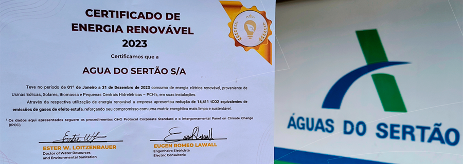 Imagem Águas do Sertão recebe certificado de energia renovável e anuncia inauguração de usina solar